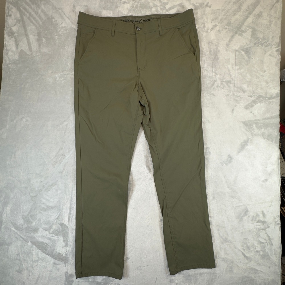 Weatherproof Vintage Pants 38x32 Olive‎ Green Nylon Spandex Utility Excellent